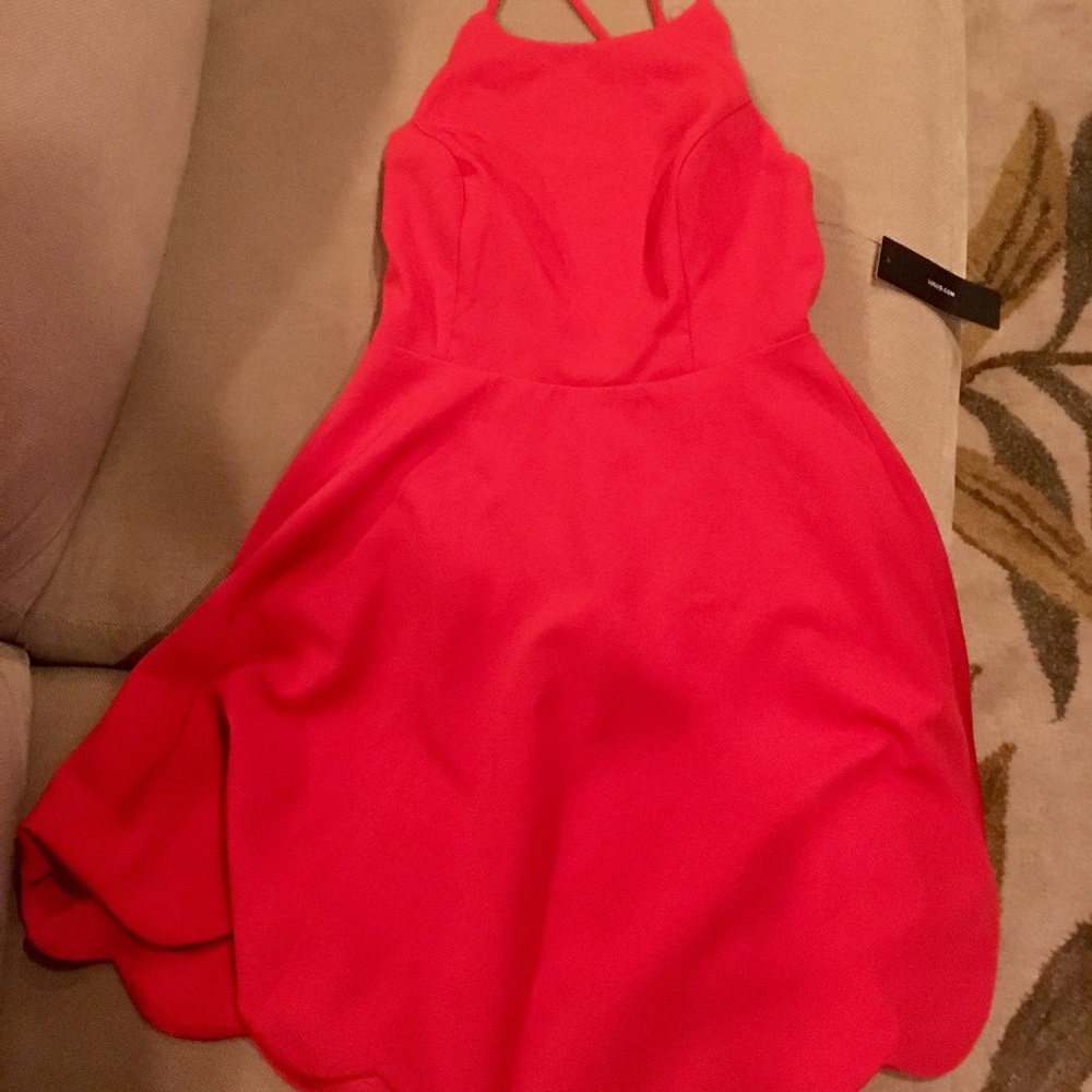 Red backless dress from Lulus
